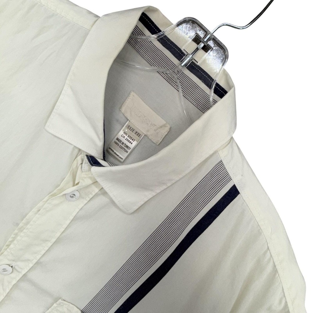 Diesel Shirt Mens XXL Cream Long Sleeve Button Up Cotton Casual Logo Crest Top
